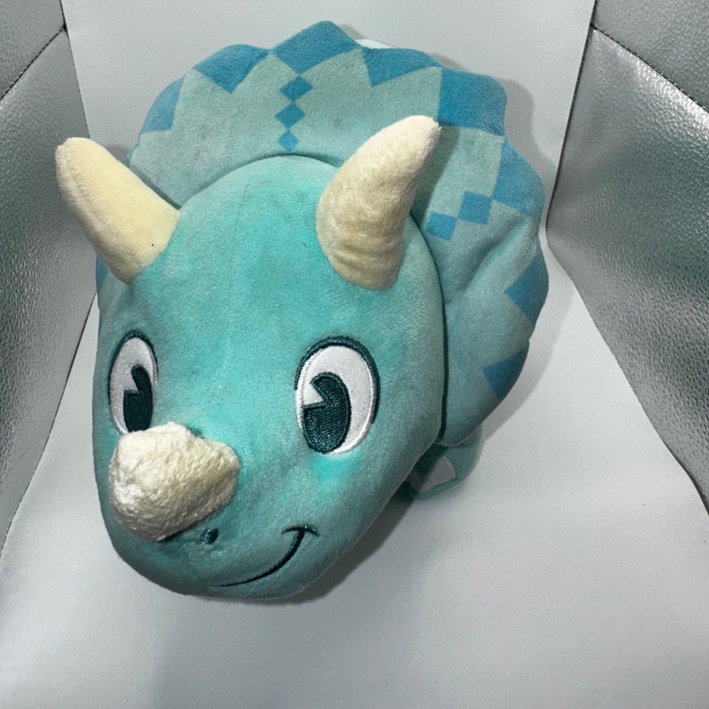 RETIRED Disney Animal Kingdom Triceratops‎ Dinosaur Plush Teal Blue Gold Stars